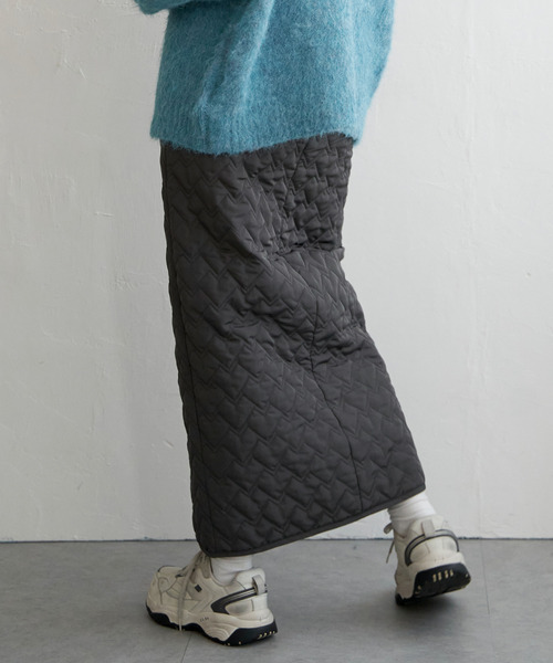 VENCEEXCHANGE（ヴァンスエクスチェンジ）の「ハートキルトダブルジップタイトスカート（スカート・レディース・ブラック/ライトグレー/ホワイト/チャコールグレー・FREE）」の13枚目の写真