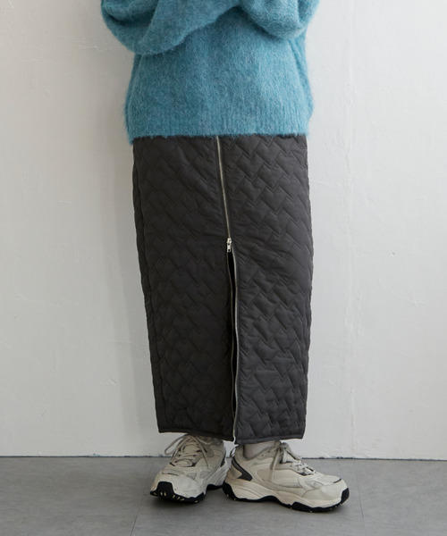 VENCEEXCHANGE（ヴァンスエクスチェンジ）の「ハートキルトダブルジップタイトスカート（スカート・レディース・ブラック/ライトグレー/ホワイト/チャコールグレー・FREE）」の12枚目の写真