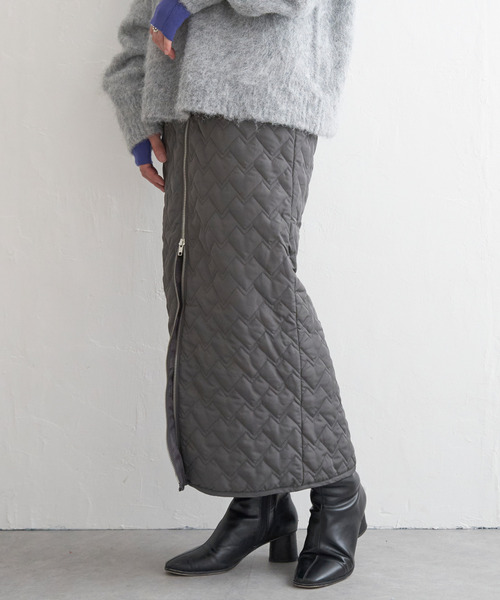 VENCEEXCHANGE（ヴァンスエクスチェンジ）の「ハートキルトダブルジップタイトスカート（スカート・レディース・ブラック/ライトグレー/ホワイト/チャコールグレー・FREE）」の7枚目の写真