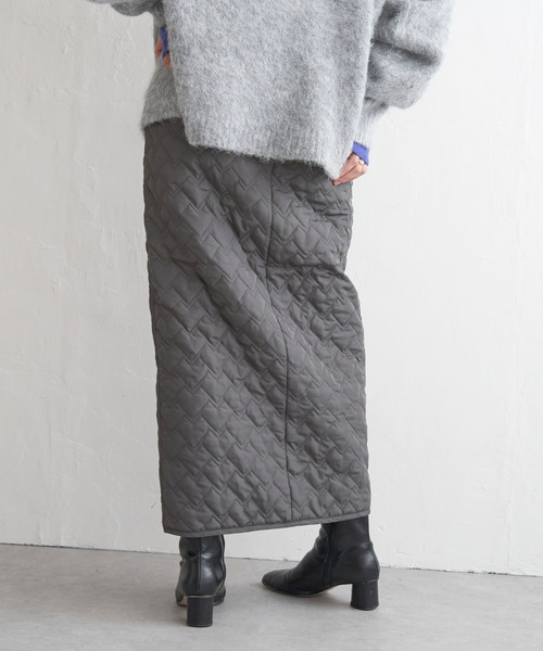 VENCEEXCHANGE（ヴァンスエクスチェンジ）の「ハートキルトダブルジップタイトスカート（スカート・レディース・ブラック/ライトグレー/ホワイト/チャコールグレー・FREE）」の6枚目の写真