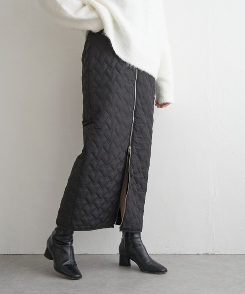 VENCEEXCHANGE（ヴァンスエクスチェンジ）の「ハートキルトダブルジップタイトスカート（スカート・レディース・ブラック/ライトグレー/ホワイト/チャコールグレー・FREE）」の9枚目の写真