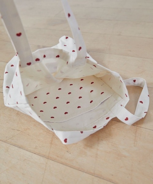 MIRO AMURETTE（ミロアミュレット）の「heart pattern tote/ハート柄トートバッグ（トートバッグ・レディース・ホワイト・FREE）」の2枚目の写真