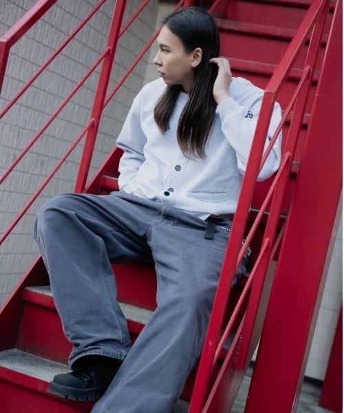 L.H.P(エルエイチピー)の「gibous/ギボス/別注スウェットカーディガン(クルーネック)(カーディガン/ボレロ・レディース・ブラック/グレー/ブルー・L/M)」の5枚目の写真