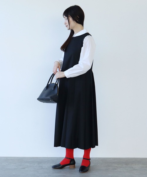 bulle de savon（ビュルデサボン）の「T/R プリーツワンピース