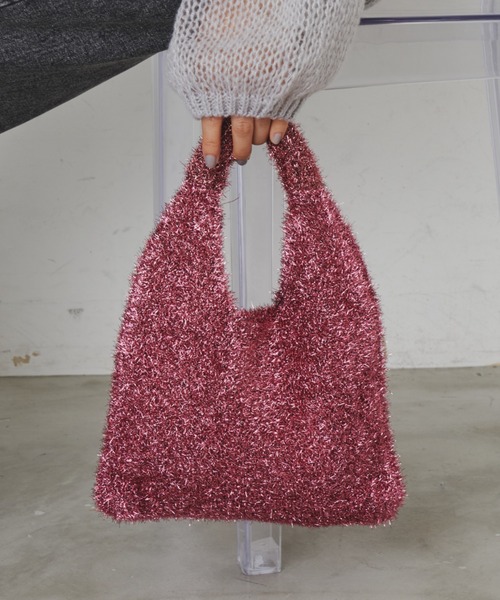 Aunt Marie's(アントマリーズ)の「ラメニットミニハンドバッグ(ハンドバッグ・レディース・ピンク/シルバー/ブラック・FREE)」の9枚目の写真