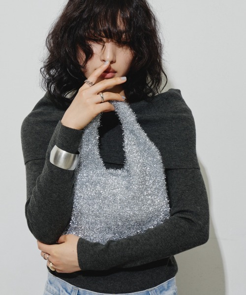 Aunt Marie's(アントマリーズ)の「ラメニットミニハンドバッグ(ハンドバッグ・レディース・ピンク/シルバー/ブラック・FREE)」の13枚目の写真