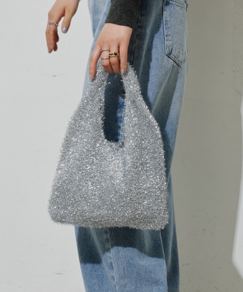 Aunt Marie's(アントマリーズ)の「ラメニットミニハンドバッグ(ハンドバッグ・レディース・ピンク/シルバー/ブラック・FREE)」の15枚目の写真