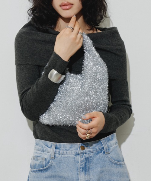 Aunt Marie's(アントマリーズ)の「ラメニットミニハンドバッグ(ハンドバッグ・レディース・ピンク/シルバー/ブラック・FREE)」の14枚目の写真