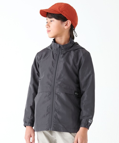 KRIFF MAYER Kid's Collection（クリフメイヤーキッズコレクション）の「【フードがしまえる】お出かけシャカジャケット（ナイロンジャケット・キッズ・チャコール/ターコイズブルー/セージグリーン/オレンジ・130/150/170/120/140/160）」の2枚目の写真