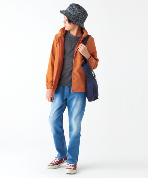 KRIFF MAYER Kid's Collection（クリフメイヤーキッズコレクション）の「【フードがしまえる】お出かけシャカジャケット（ナイロンジャケット・キッズ・チャコール/ターコイズブルー/セージグリーン/オレンジ・130/150/170/120/140/160）」の14枚目の写真