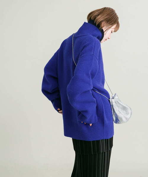 KBF（ケイビーエフ）の「リバーシブルハイネックオーバーニット（ニット/セーター・レディース・ベージュ系その他/グレー系その他/ブルー系その他・ONE）」の21枚目の写真