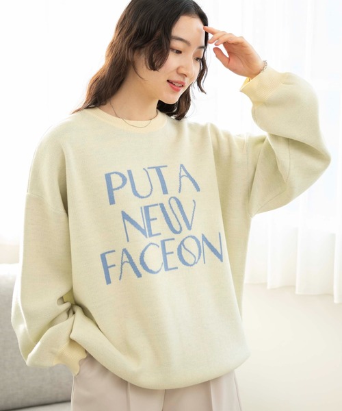 WEGO（ウィゴー）の「WEGO/ジャガードニットプルオーバー（ニット/セーター・レディース・ライトイエロー/アイボリー/サックスブルー/オレンジ・FREE）」の3枚目の写真