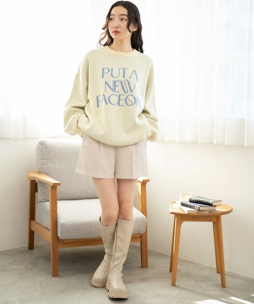 WEGO（ウィゴー）の「WEGO/ジャガードニットプルオーバー（ニット/セーター・レディース・ライトイエロー/アイボリー/サックスブルー/オレンジ・FREE）」の10枚目の写真