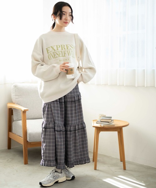 WEGO（ウィゴー）の「WEGO/ジャガードニットプルオーバー（ニット/セーター・レディース・ライトイエロー/アイボリー/サックスブルー/オレンジ・FREE）」の8枚目の写真