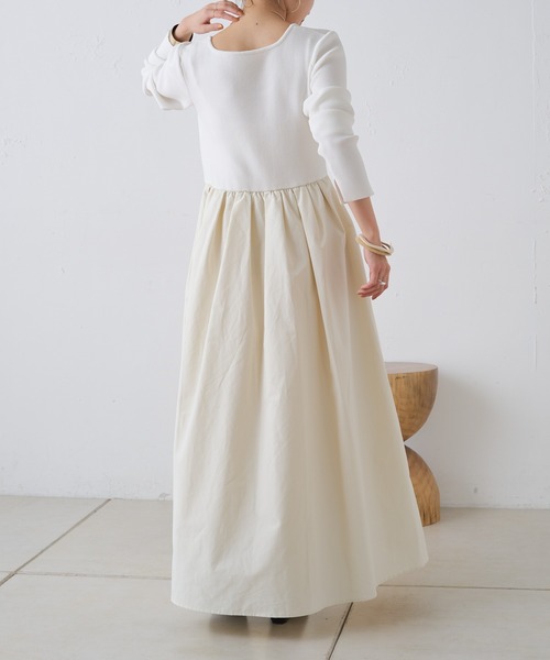 Omekashi（オメカシ）の「ドッキングフレアワンピース（ワンピース・レディース・ブラック/オフホワイト・38/36）」の8枚目の写真