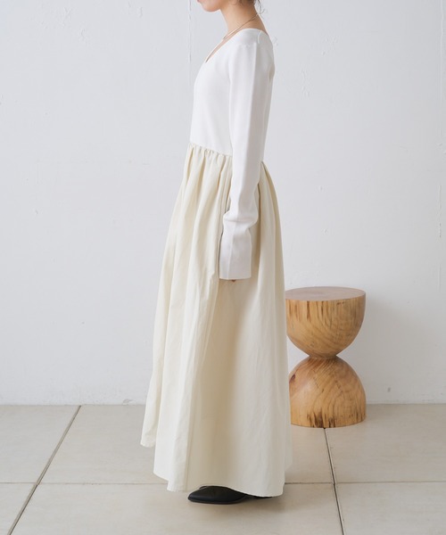 Omekashi（オメカシ）の「ドッキングフレアワンピース（ワンピース・レディース・ブラック/オフホワイト・38/36）」の10枚目の写真