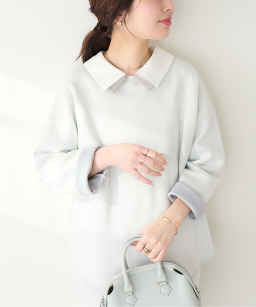 natural couture(ナチュラルクチュール)の「三重臼カーブヘムしっかりニット(ニット/セーター・レディース・ライトベージュ/イエロー系その他/オフホワイト/ピンク/ネイビー・FREE)」の2枚目の写真