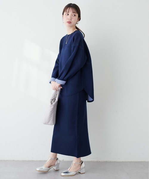 natural couture(ナチュラルクチュール)の「三重臼カーブヘムしっかりニット(ニット/セーター・レディース・ライトベージュ/イエロー系その他/オフホワイト/ピンク/ネイビー・FREE)」の19枚目の写真