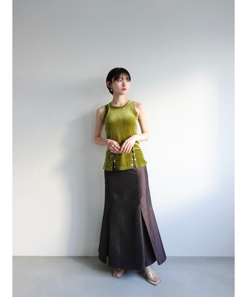 sahara（サハラ）の「Nylon Chambray Skirt/ナイロンシャンブレースカート（スカート・レディース・ダークブラウン/ピンク/ブルー・FREE）」の14枚目の写真