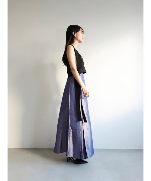 sahara（サハラ）の「Nylon Chambray Skirt/ナイロンシャンブレースカート（スカート・レディース・ダークブラウン/ピンク/ブルー・FREE）」の7枚目の写真