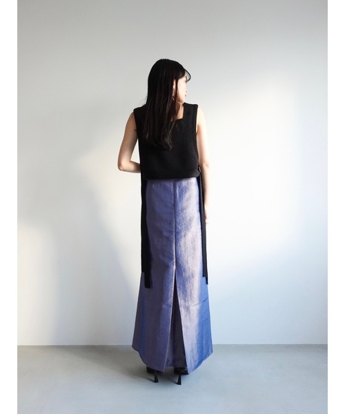 sahara（サハラ）の「Nylon Chambray Skirt/ナイロンシャンブレースカート（スカート・レディース・ダークブラウン/ピンク/ブルー・FREE）」の8枚目の写真