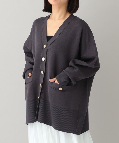 A part by（アパートバイ）の「スポンディッシュボタンカーディガン（カーディガン/ボレロ・レディース・チャコールグレー/ライトベージュ/ライトブルー/ネイビー・FREE）」の7枚目の写真