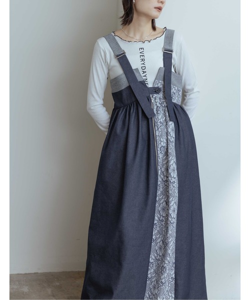 新品タグ付きEimeeLawエイミーロウパネル切替デニムジャンスカ