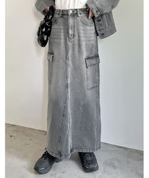 Re:EDIT | [2024SS COLLECTION][低身長サイズ有]コットンデニムカーゴスカート(デニムスカート)