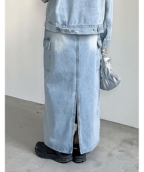 Re:EDIT（リエディ）の「[2024SS COLLECTION][低身長サイズ有]コットンデニムカーゴスカート（デニムスカート・レディース・ライトブルー/グレー/ブルー/ネイビー系・SHORT/MEDIUM/LARGE）」の22枚目の写真