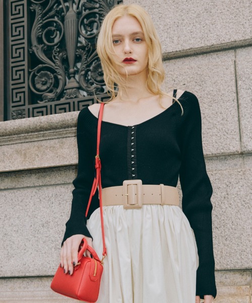 EIMY ISTOIRE（エイミーイストワール）の「コンパクトミニボストンバッグ（ショルダーバッグ・レディース・レッド/シルバー・FREE）」の8枚目の写真