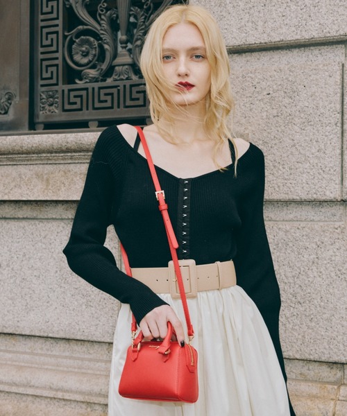 EIMY ISTOIRE（エイミーイストワール）の「コンパクトミニボストンバッグ（ショルダーバッグ・レディース・レッド/シルバー・FREE）」の9枚目の写真