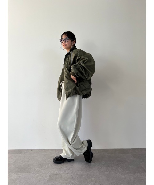 HANNE（アン）の「Wウエストジャージパンツ（スウェットパンツ・レディース・アイボリー/ブラック/ネイビー/ブルー・FREE）」の21枚目の写真