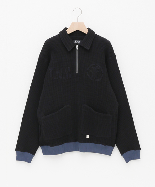 FAF(フェイク アス フラワーズ)の「【FAF (FAKE AS FLOWERS) / フェイク アス フラワーズ】THERMAL HALF ZIP PULLOVER(スウェット・メンズ・ブラック・2)」の1枚目の写真