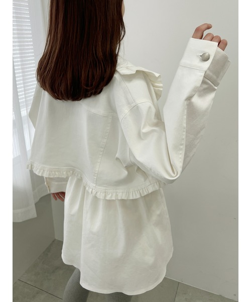 PHILLY（フィリー）の「フリルショートデニムジャケット（デニムジャケット・レディース・ブルー/ホワイト・FREE）」の15枚目の写真