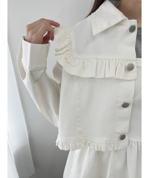 PHILLY（フィリー）の「フリルショートデニムジャケット（デニムジャケット・レディース・ブルー/ホワイト・FREE）」の17枚目の写真