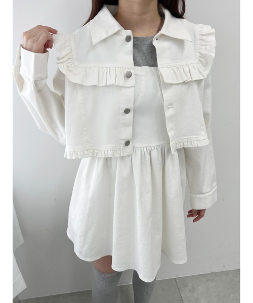 PHILLY（フィリー）の「フリルショートデニムジャケット（デニムジャケット・レディース・ブルー/ホワイト・FREE）」の18枚目の写真