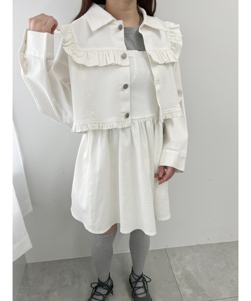 PHILLY（フィリー）の「フリルショートデニムジャケット（デニムジャケット・レディース・ブルー/ホワイト・FREE）」の19枚目の写真