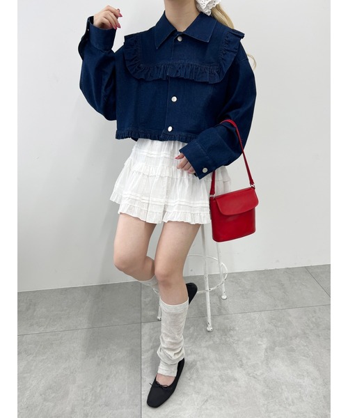 PHILLY（フィリー）の「フリルショートデニムジャケット（デニムジャケット・レディース・ブルー/ホワイト・FREE）」の10枚目の写真