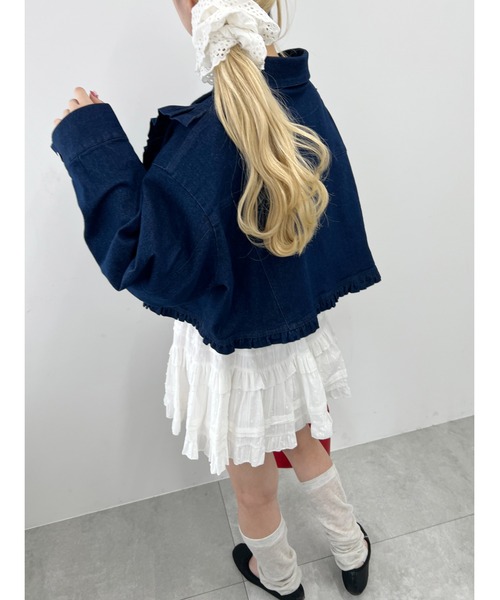 PHILLY（フィリー）の「フリルショートデニムジャケット（デニムジャケット・レディース・ブルー/ホワイト・FREE）」の12枚目の写真