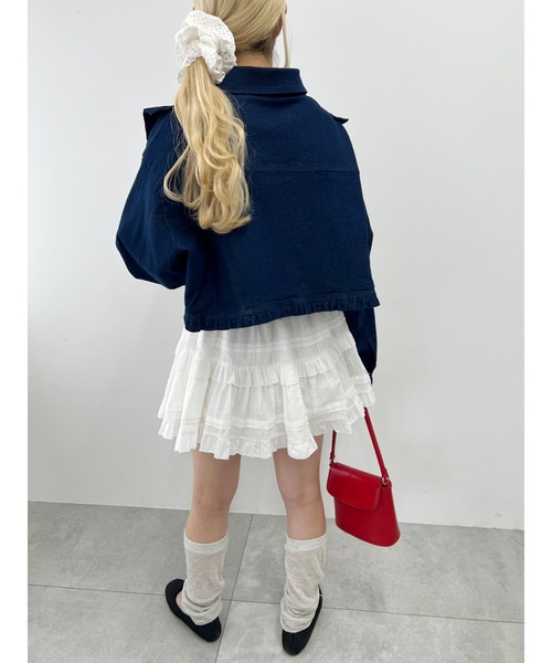 PHILLY（フィリー）の「フリルショートデニムジャケット（デニムジャケット・レディース・ブルー/ホワイト・FREE）」の13枚目の写真