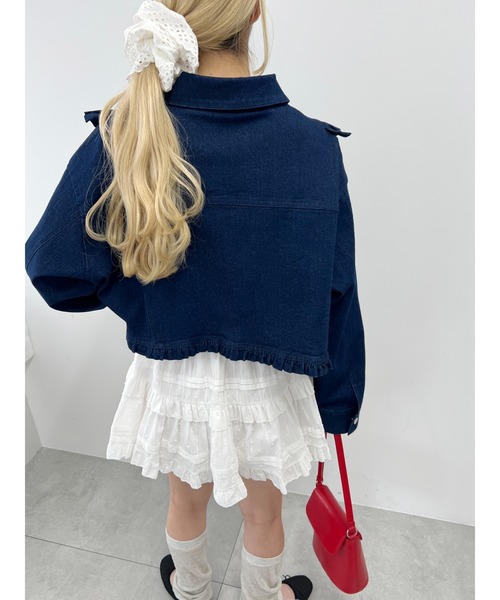 PHILLY（フィリー）の「フリルショートデニムジャケット（デニムジャケット・レディース・ブルー/ホワイト・FREE）」の14枚目の写真