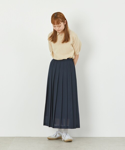 MACKINTOSH PHILOSOPHY（ﾏｯｷﾝﾄｯｼｭ ﾌｨﾛｿﾌｨｰ）の「GREY LABEL プリーツスカート（スカート・レディース・ベージュ/ネイビー/ダークネイビー・1/2）」の4枚目の写真