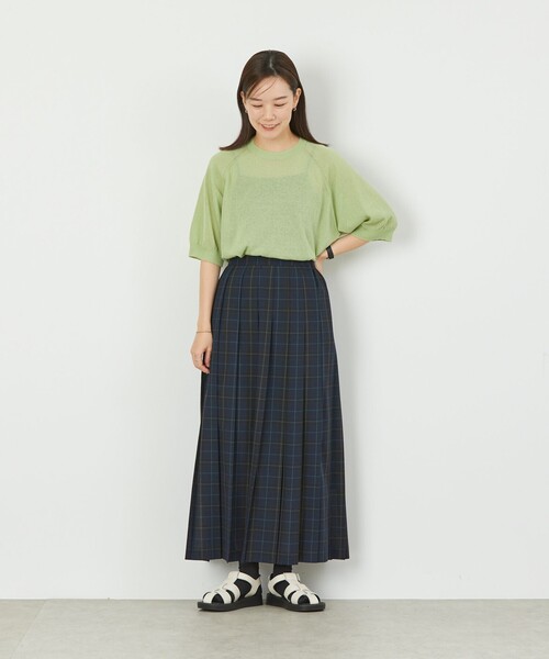 MACKINTOSH PHILOSOPHY（ﾏｯｷﾝﾄｯｼｭ ﾌｨﾛｿﾌｨｰ）の「GREY LABEL プリーツスカート（スカート・レディース・ベージュ/ネイビー/ダークネイビー・1/2）」の5枚目の写真