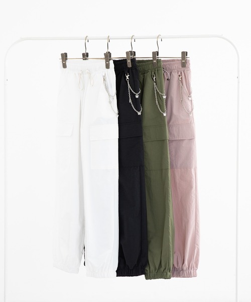 CLANE ホワイト カーゴパンツ ベルト付き ワイドバックルカーゴパンツ | レディースファッション通販 - DHOLIC