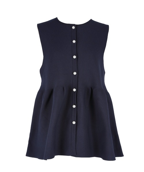 coca（coca）（コカ）の「パール釦スポンディッシュニットペプラムベスト（ベスト・レディース・アイボリー/ブラック/ネイビー・M/L）」の11枚目の写真
