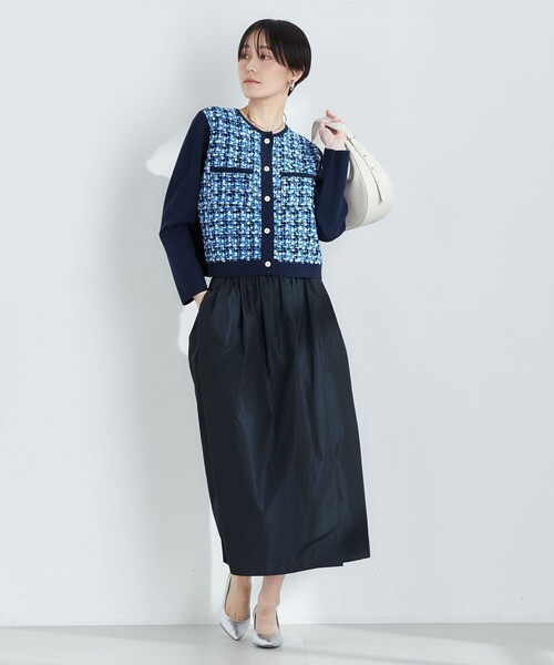 NOLLEY’S(ノーリーズ)の「《手洗い可能》プレミアムツイードニットジャケット(カーディガン/ボレロ・レディース・ネイビー・38)」の3枚目の写真