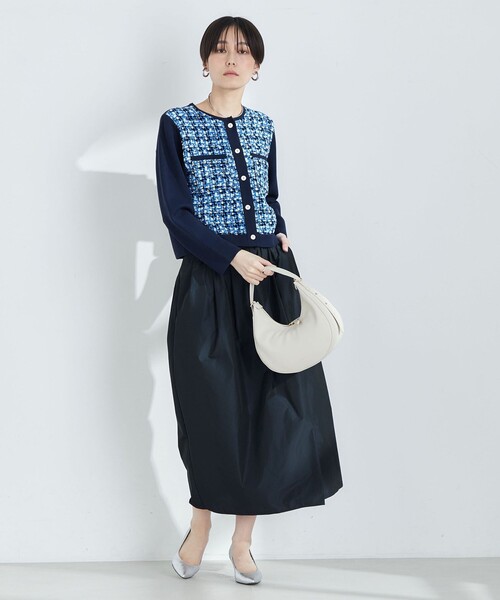 NOLLEY’S(ノーリーズ)の「《手洗い可能》プレミアムツイードニットジャケット(カーディガン/ボレロ・レディース・ネイビー・38)」の5枚目の写真