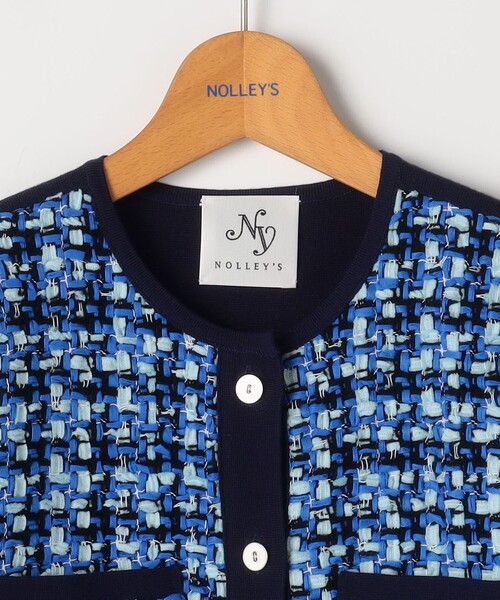 NOLLEY’S(ノーリーズ)の「《手洗い可能》プレミアムツイードニットジャケット(カーディガン/ボレロ・レディース・ネイビー・38)」の11枚目の写真