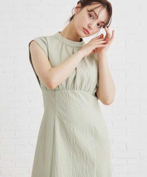 index(インデックス)の「◆≪S-LLsize≫ バルーンフレンチワンピース【イージーケア/洗濯機洗い可】(ワンピース・レディース・カーキ/ネイビー/パープル・36/42/38/40)」の2枚目の写真