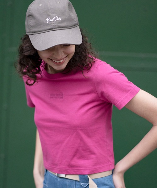 BEN DAVIS(ベンデイビス)の「《BEN DAVIS》 LADIES CROPPED TEE/抗菌防臭(Tシャツ/カットソー・レディース・ピンク系その他/チャコールグレー・FREE)」の2枚目の写真